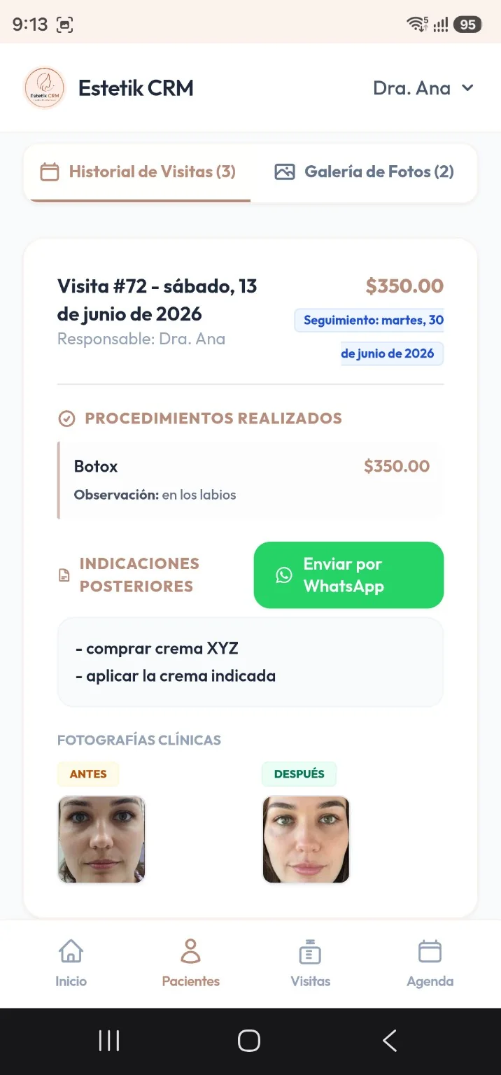 Visita con indicaciones y fotos